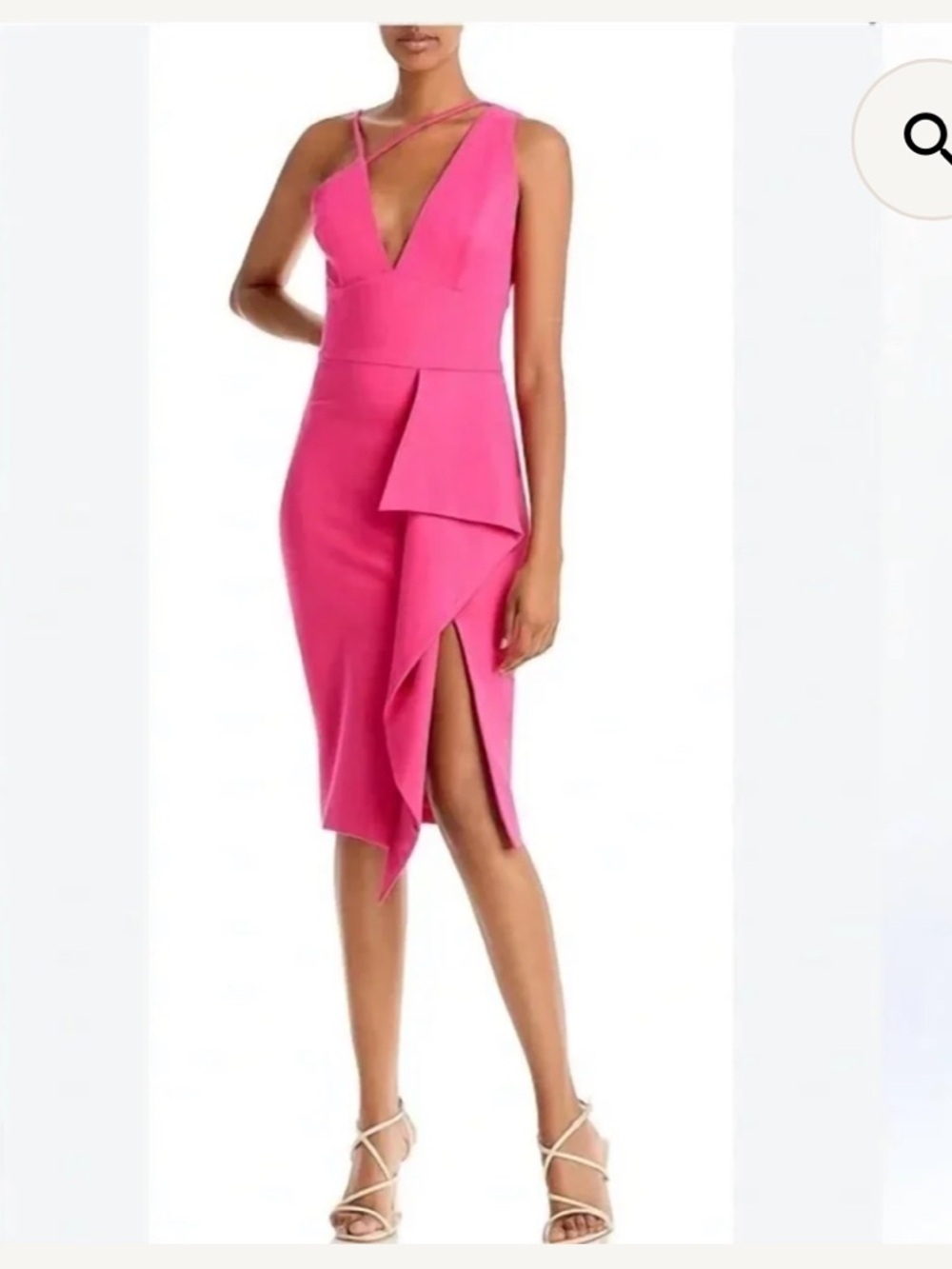 NWT Lavish Alice Hot Pink Ruffle Midi Dress
